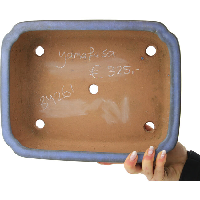 Maceta para bonsái azul claro Mokko de Yamafusa - 305 x 235 x 90 mm