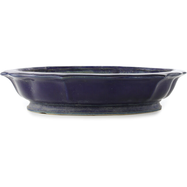 Lotus dark blue bonsai pot by Shuhou - 400 x 400 x 85 mm