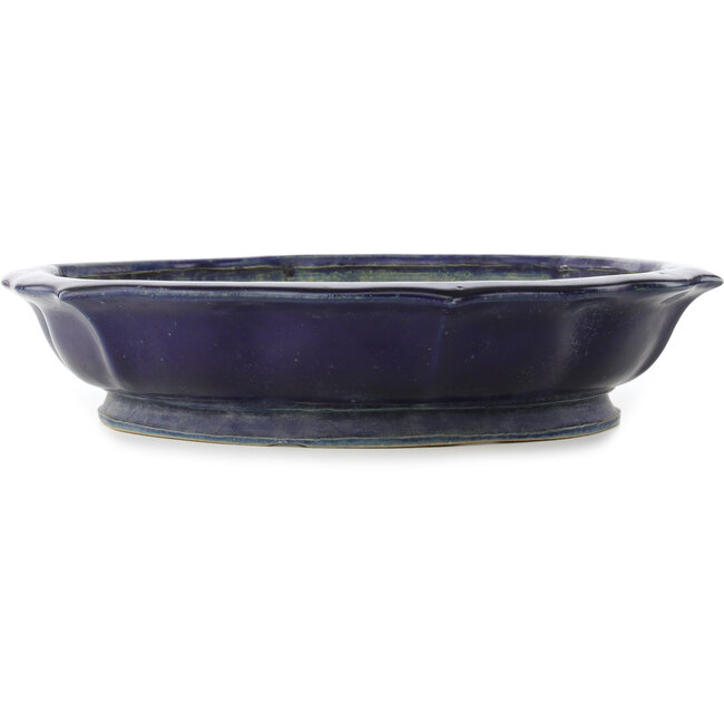 Pot à bonsaï Lotus bleu foncé de Shuhou - 400 x 400 x 85 mm