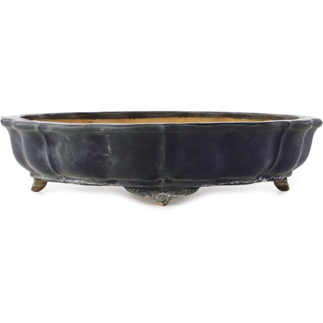 Lotus donkerblauwe bonsai pot van Hattori - 370 x 370 x 88 mm