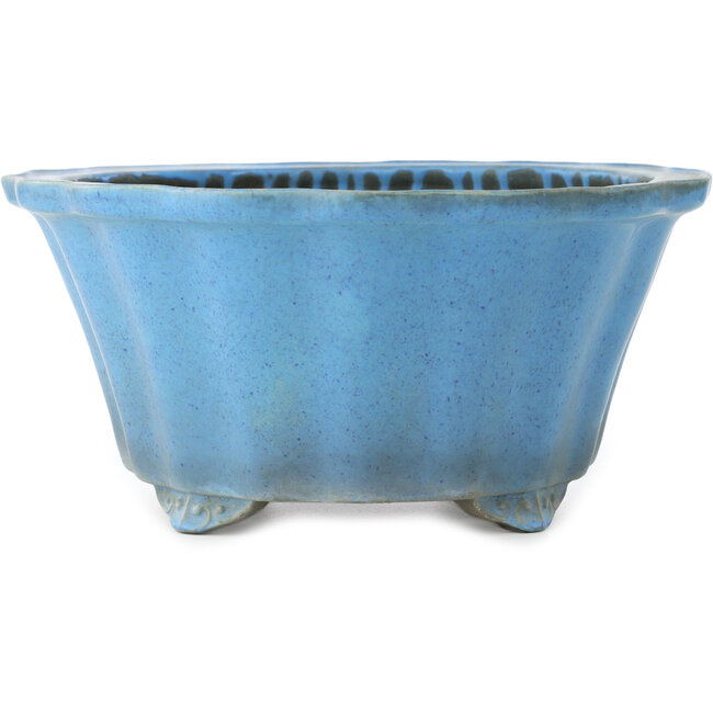 Pot à bonsaï rond en forme de fleur bleu clair de Koyou - 310 x 310 x 145 mm