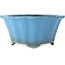 Maceta para bonsái de color azul claro con forma de flor redonda de Koyou - 310 x 310 x 145 mm