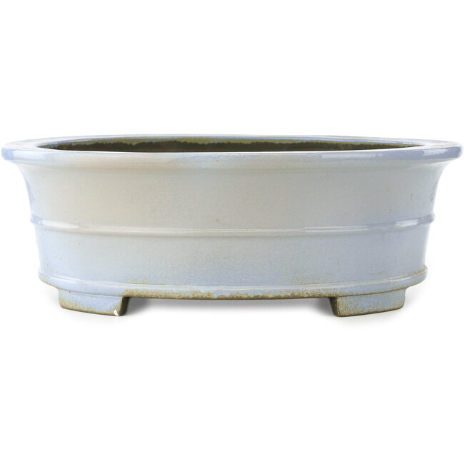 Oval light blue bonsai pot by Koyou - 415 x 360 x 140 mm