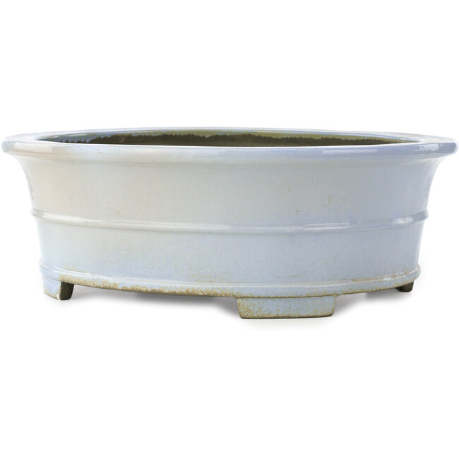 Oval light blue bonsai pot by Koyou - 415 x 360 x 140 mm