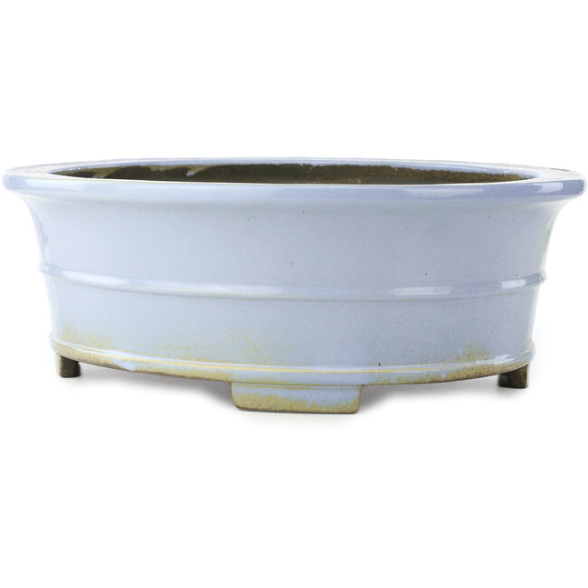 Pot à bonsaï ovale bleu clair de Koyou - 415 x 360 x 140 mm