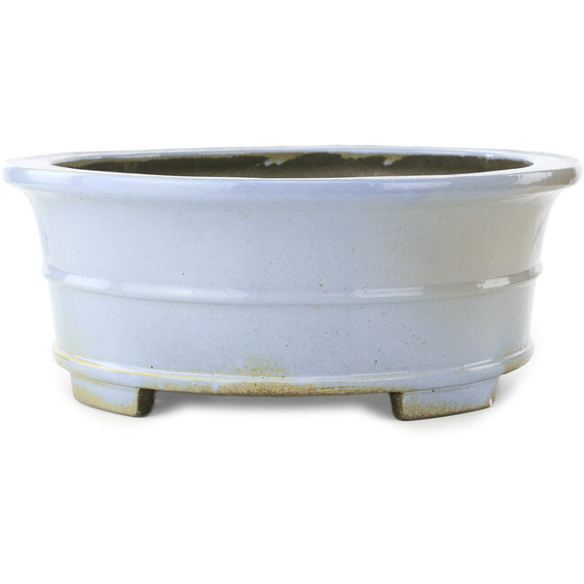 Pot à bonsaï ovale bleu clair de Koyou - 415 x 360 x 140 mm