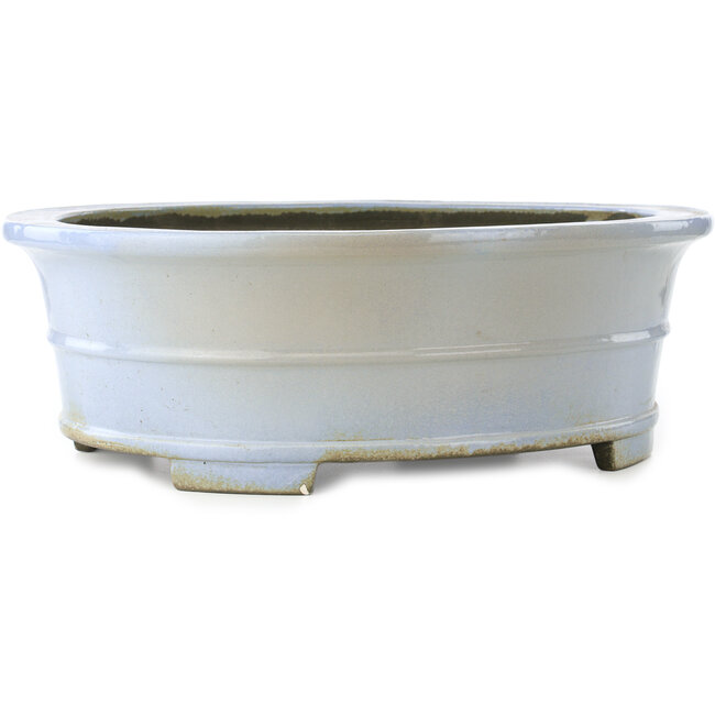 Pot à bonsaï ovale bleu clair de Koyou - 415 x 360 x 140 mm