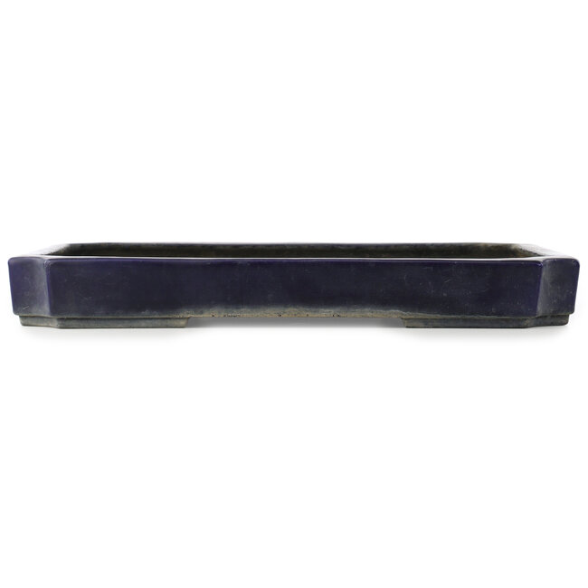Maceta rectangular para bonsái de color azul oscuro de Koyou - 460 x 352 x 55 mm