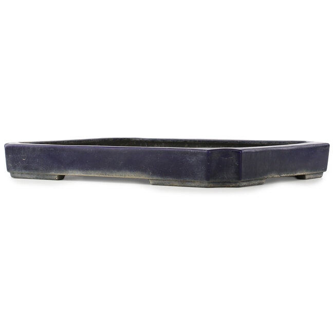 Rectangular dark blue bonsai pot by Koyou - 460 x 352 x 55 mm