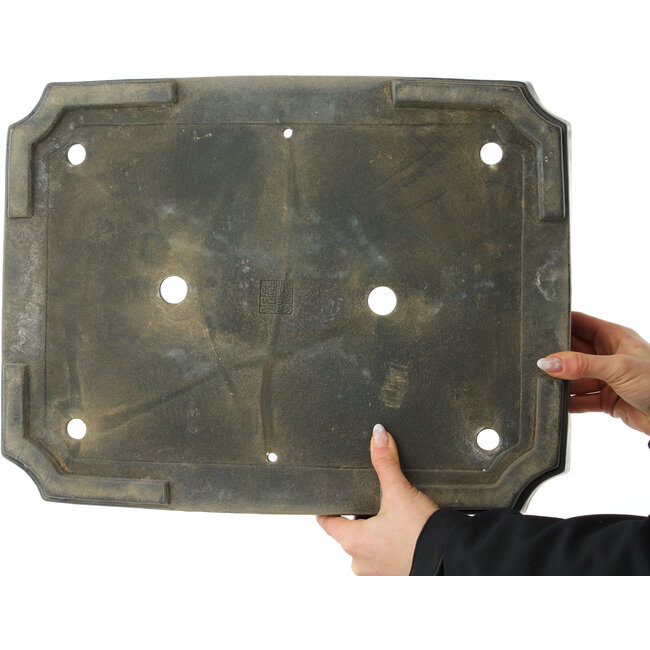 Maceta rectangular para bonsái de color azul oscuro de Koyou - 460 x 352 x 55 mm