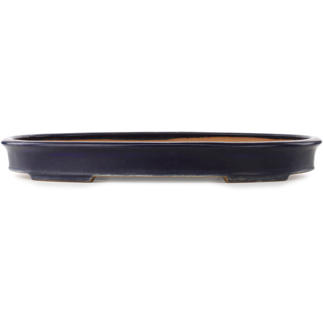 Pot à bonsaï ovale bleu foncé de Yamafusa - 555 x 395 x 65 mm