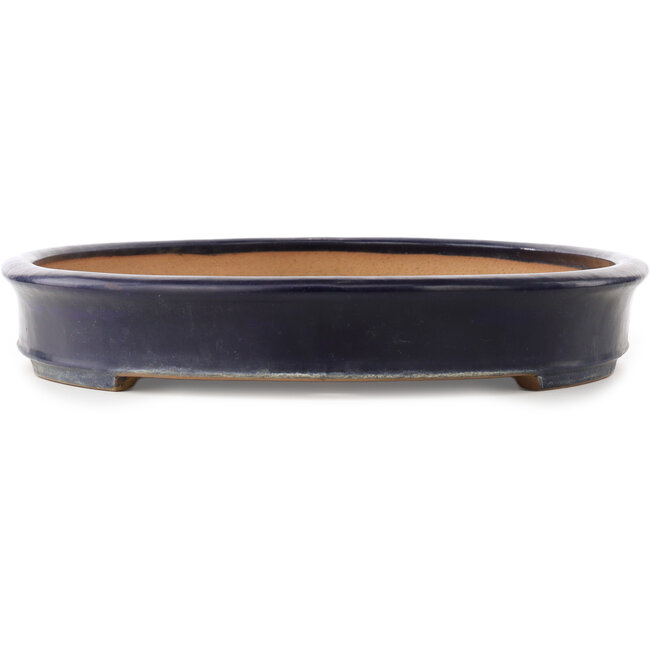 Maceta ovalada para bonsái de color azul oscuro de Yamafusa - 555 x 395 x 65 mm