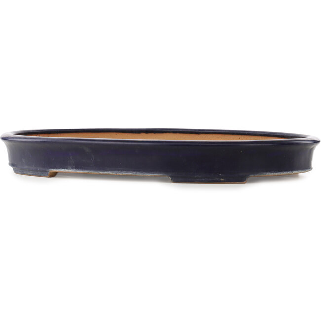 Pot à bonsaï ovale bleu foncé de Yamafusa - 555 x 395 x 65 mm