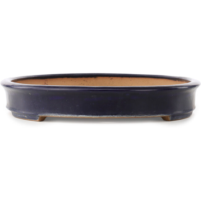 Maceta ovalada para bonsái de color azul oscuro de Yamafusa - 555 x 395 x 65 mm