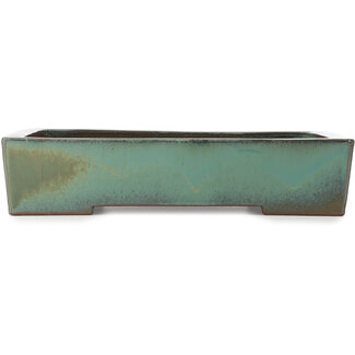  Kakuzan Maceta rectangular turquesa para bonsái de 398 mm de Kakuzan, Tokoname, Japón