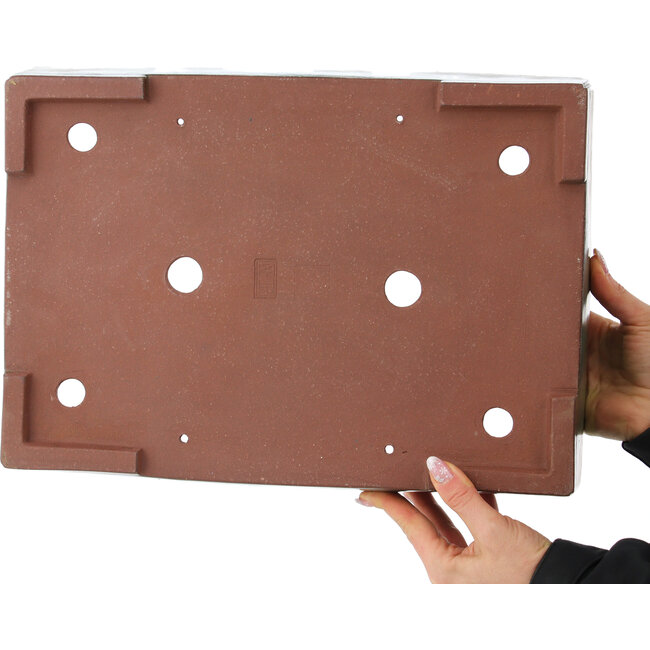 Rectangular turquoise bonsai pot by Kakuzan - 398 x 290 x 85 mm