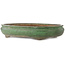 Pot à bonsaï ovale vert de Shuhou - 470 x 360 x 95 mm