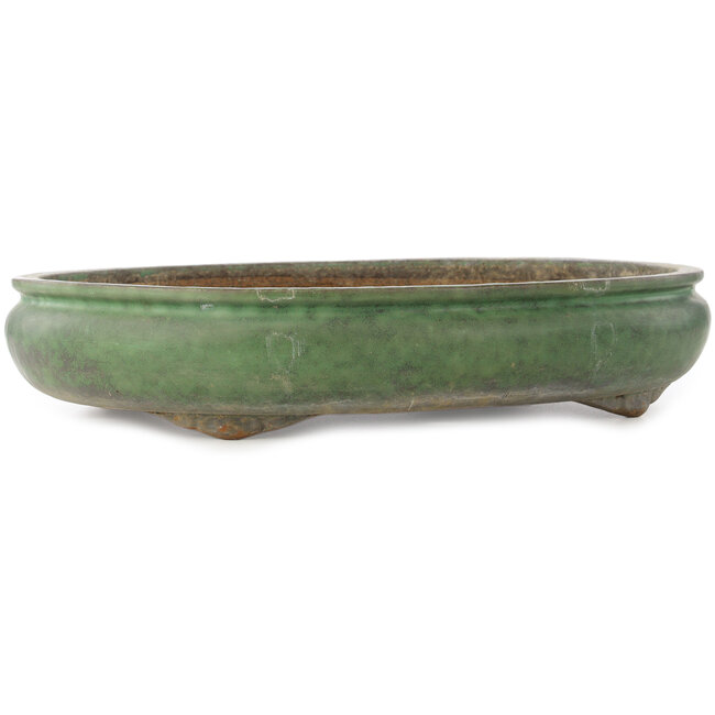 Maceta ovalada verde para bonsái de Shuhou - 470 x 360 x 95 mm