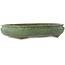 Pot à bonsaï ovale vert de Shuhou - 470 x 360 x 95 mm