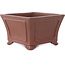 Pot à bonsaï carré non émaillé de Shibakatsu - 140 x 135 x 87 mm
