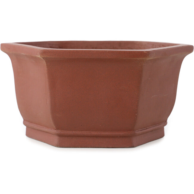 Maceta hexagonal sin esmaltar para bonsái de Shibakatsu - 170 x 170 x 83 mm
