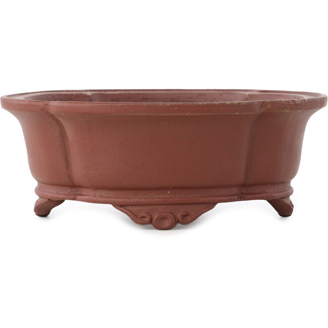 Mokko ongeglazuurde bonsai pot van Shibakatsu - 160 x 135 x 60 mm