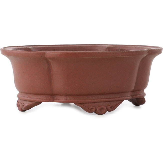 Mokko ongeglazuurde bonsai pot van Shibakatsu - 160 x 135 x 60 mm