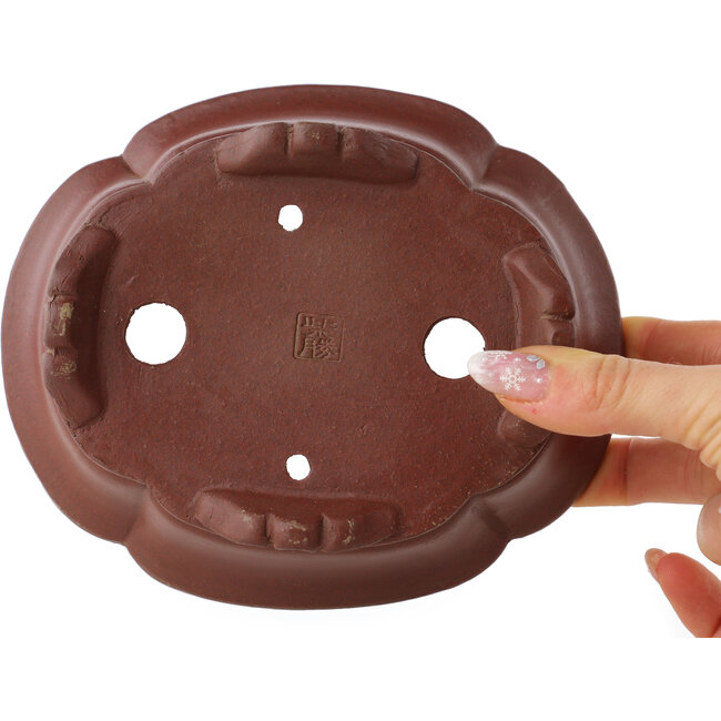 Mokko unglasierter Bonsai-Topf von Shibakatsu - 160 x 135 x 60 mm