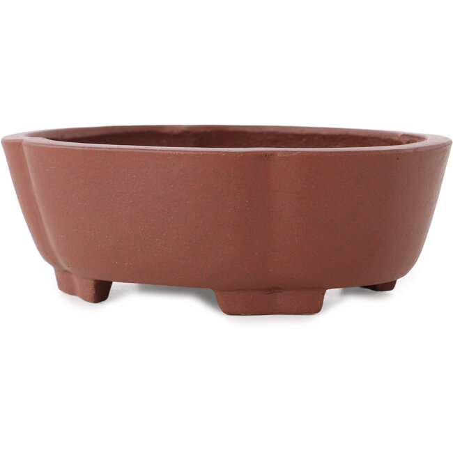Mokko ongeglazuurde bonsai pot van Shibakatsu - 160 x 132 x 53 mm