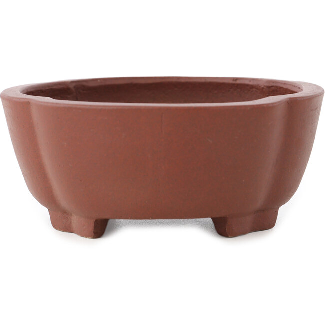 Mokko ongeglazuurde bonsai pot van Shibakatsu - 160 x 132 x 53 mm