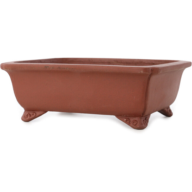 Vaso bonsai rettangolare non smaltato di Shibakatsu - 185 x 152 x 65 mm