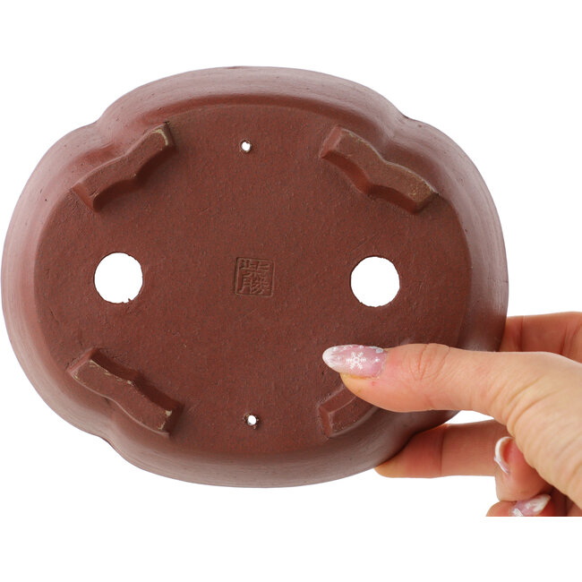 Maceta para bonsái sin esmaltar Mokko de Shibakatsu - 160 x 132 x 53 mm