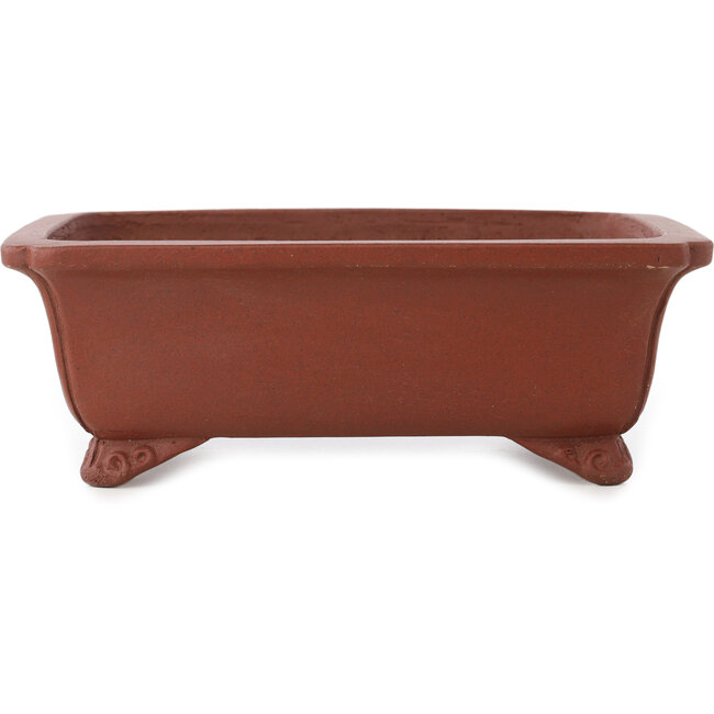 Rechthoekige ongeglazuurde bonsaipot van Shibakatsu - 185 x 152 x 65 mm