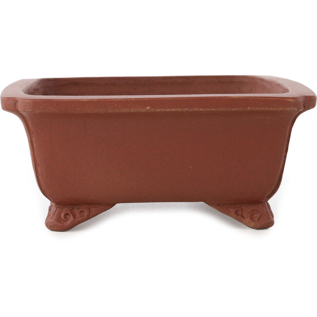 Rectangular unglazed bonsai pot by Shibakatsu - 185 x 152 x 65 mm
