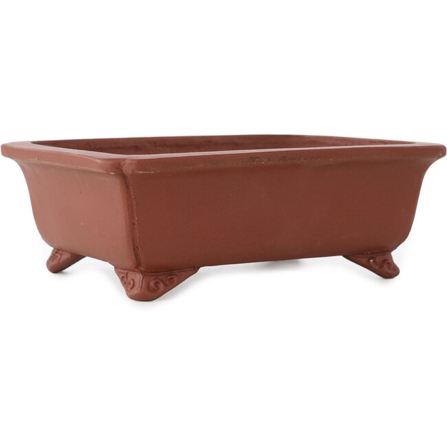 Rectangular unglazed bonsai pot by Shibakatsu - 185 x 152 x 65 mm