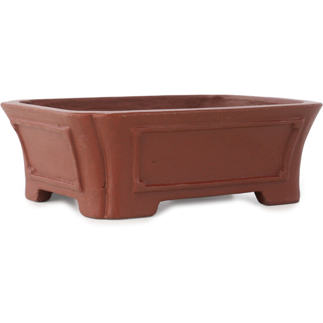 Rectangular unglazed bonsai pot by Shibakatsu - 182 x 152 x 64 mm