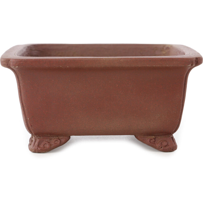 Rechthoekige ongeglazuurde bonsaipot van Shibakatsu - 158 x 130 x 62 mm