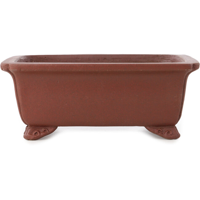 Pot à bonsaï rectangulaire non émaillé de Shibakatsu - 158 x 130 x 62 mm