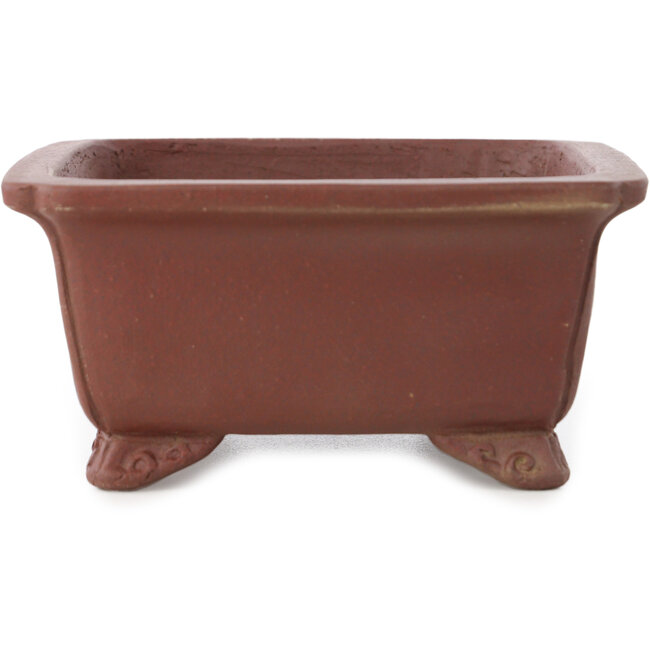 Pot à bonsaï rectangulaire non émaillé de Shibakatsu - 158 x 130 x 62 mm