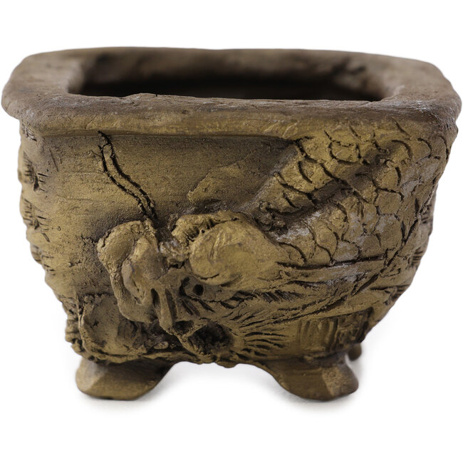 Pot à bonsaï carré non émaillé de Tani Ranzan - 55 x 55 x 38 mm