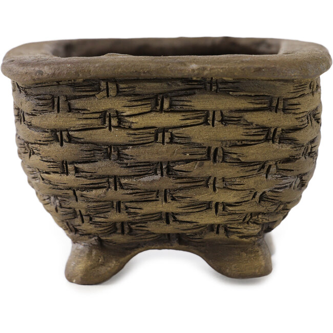 Pot à bonsaï carré non émaillé de Tani Ranzan - 55 x 55 x 38 mm