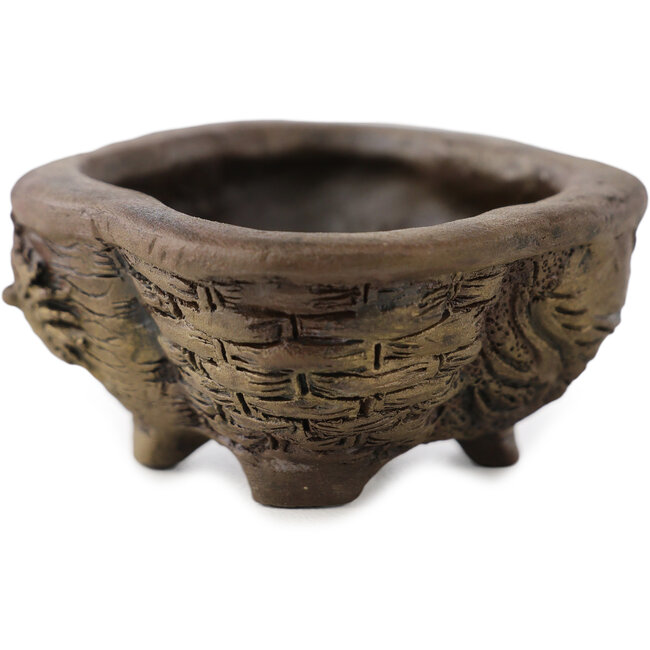 Pot à bonsaï non émaillé Mokko de Tani Ranzan - 60 x 52 x 25 mm