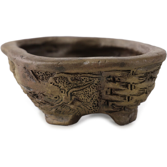 Mokko ongeglazuurde bonsai pot van Tani Ranzan - 60 x 52 x 25 mm