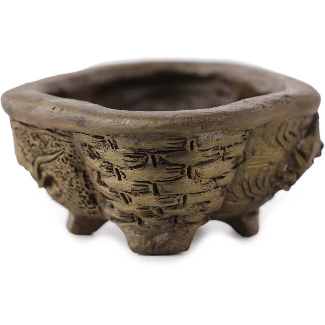 Mokko ongeglazuurde bonsai pot van Tani Ranzan - 60 x 52 x 25 mm