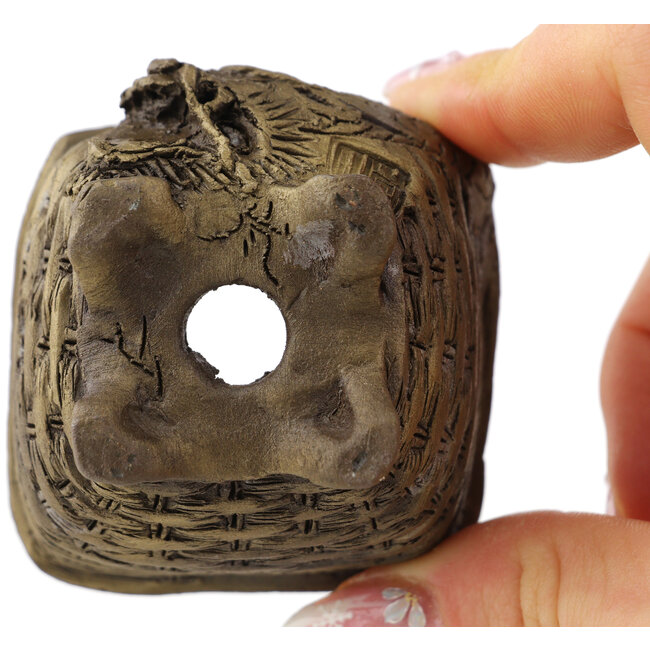 Pot à bonsaï carré non émaillé de Tani Ranzan - 55 x 55 x 38 mm