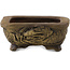 Rectangular unglazed bonsai pot by Tani Ranzan - 49 x 42 x 20 mm