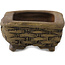 Rectangular unglazed bonsai pot by Tani Ranzan - 49 x 42 x 20 mm