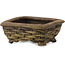 Rectangular unglazed bonsai pot by Tani Ranzan - 49 x 42 x 20 mm