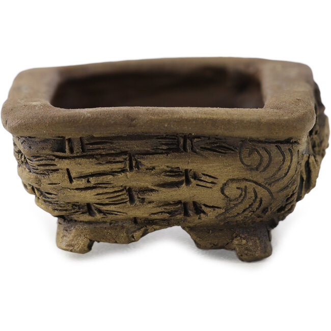Vaso bonsai rettangolare non smaltato di Tani Ranzan - 49 x 42 x 20 mm