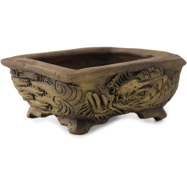 Pot à bonsaï rectangulaire non émaillé de Tani Ranzan - 49 x 42 x 20 mm
